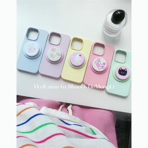 Adorable Cartoon Frosted Magnetic Absorption Phone Stand Compatible with Apple Phones Magsafe Airbag Retractable Lazy Stand