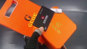 Box Exclusive Big + Paperbag / Jam Tangan Guou Bulat VA-975SPA / Jam Tangan Fashion Wanita Tali Rubber Diameter 4cm