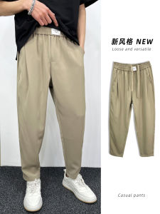 Summer New Mens Smooth Drapey Straight Leg Casual Pants Breathable Anti-Wrinkle Slimming Small Foot Casual Pants