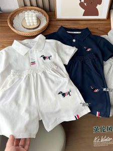 Bộ Đồ Thể Thao Tay Ngắn Quần Short Thoáng Khí Lưới Mùa Hè Mới Cho Bé Trai Bộ Đồ Hai Mảnh Cotton Pha Polyester
