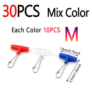 30pcs Heavy Duty Fishing Line Sinker Slides Plastic Head Swivel with Stainless Steel Duo-lock Nice Snap Fishing Sinker Slider
