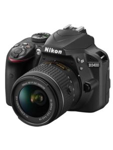 Nikon | Nikon D3400 DSLR Camera 24.2MP Full Frame Sensor 18-55mm Lens Travel Friendly Compact Lightweight for Photography Beginners and Professionals