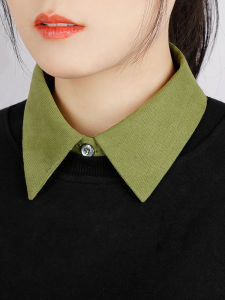 New Women's Versatile Collarless Shirt: High End Blouse Base Layer for Sweaters Multifunctional Shirt Korean Style Pure Color
