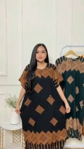 Daster Batik Kencana Jumbo LD 120 // Motif Terbaru Busui Friendly Kancing Depan // Santung Rayon lembut nyaman di pakai // Pakaian Wanita sehari - hari // Gaun tidur // Bisa COD