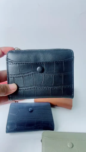 New style folding wallet with multiple card slots zipper short buckle coin purse card holder for women