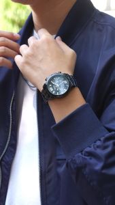 Sunlifex Jam Tangan Pria Kalender Kasual Kemewahan Tali Stainless Steel Kuarsa Jam Tangan Cowok