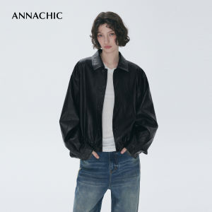 ANNACHIC | Áo Khoác Da PU Chất Liệu Eco-friendly Kiểu Dáng Retro Thời Trang