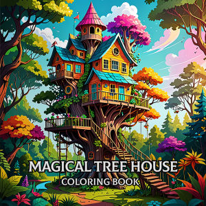 MAGICAL TREE HOUSE COLORING BOOK 24 Pages For Study And Relax Beautiful Self-drawing Adult Picture Book