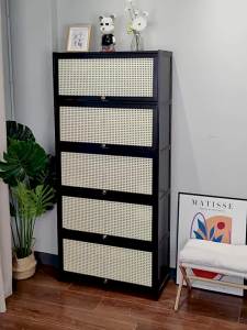 Modern Simple Dustproof Rattan Shoe Cabinet