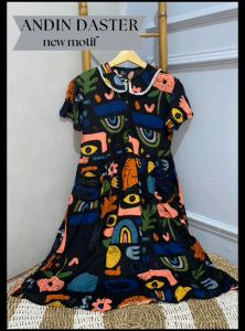 Daster Andin Kerah Renda Motif Kekinian Terbaru Bumil Busui Bahan Rayon LD 110