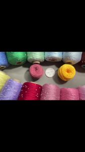 Yarn - Sợi Lụa Bạch Đàn đính Hạt Ngọc Trai | Sợi Xe/Se nhẹ - Cỡ sợi 0.8mm | Terri Store