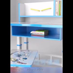 NAIJIA Adjustable Kids Study Set - Meja Belajar Anti-Tip Design Home Learning Set for Kids
