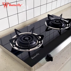 Butterfly Double Table Glass Gas Cooker - BTG-2L
