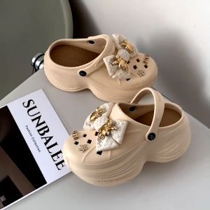 Bigdreamofficial รองเท้าหัวโตผู้หญิง  สูง 7-8 ซม  งานEVA พร้อมตัวติด 1 ชุด รองเท้าแตะรัดส้น รองเท้าส้นตึกแฟชั่น SUNG96