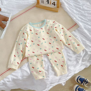 Childrens Woolen Home Clothes Set High Waist Belly Protection Base Shirt And Pants Autumn Clothes Boneless Sleepwear