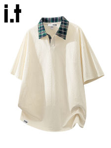 izzue | American Retro Polo Shirt Fake Two-Piece