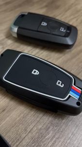 เคสโลหะดำด้านรีโมทรถฟอร์ด Ford ์ Next Gen 2022  Everest  Ford Raptor  Ranger (Alloy Up Grade Luminescence 3D Silicone Push button Guard) - 3 ปุ่ม