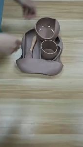 Fast Delivery 5Pcs 100% Food Grade Silicone Baby Feeding Set