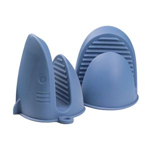 XMSJ | Silicone Pot Holder Oven Glove Heat Resistant 2pc Baking Barbecue Accessories Finger Protector Cooking BBQ Microwave Mitts Set