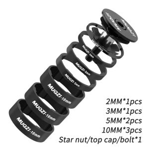 MUQZI Headset Spacer Kit 1-1/8 Inch 28.6mm MTB Road Bike Fork Washer 2mm 3mm 5mm 10mm With Stem Top Cap