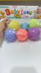 Mainan Anak BABY LOVE TOY 6PCS QX2022K1 Mainan Bola Bunyi Bola Gigit Mandi Anak