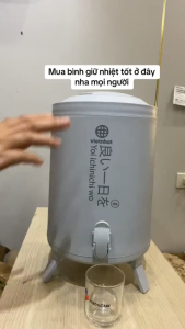 Bình nước nhiệt Việt Nhật Hokori 10L có vòi tiện dụng kèm quai xách bình giữ nhiệt nóng lạnh dung tích lớn cho gia đình và du lịch