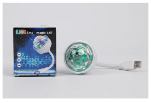 6W Mini USB Colorful Stage Light 360° All-round Rotation LED Projector Light DJ Car Voice Controlled Atmosphere Lights for Party