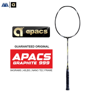 APACS Graphite 999 Nano Tec Power Frame Badminton Racket -4U-G2 Max 30 lbs Strong Grip Tension Original Made in Japan