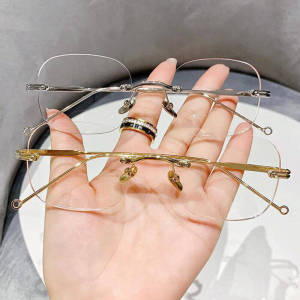 C.three Anti Blue Light Eyeglasses Frameless Eyeglasses Retro High-end Eyeglasses