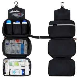 Hanging Mens Toiletry Bag Large Waterproof Cosmetic Bags Travel Organizer Lady Toiletries Makeup Toilet Foldable Bathroom Kit