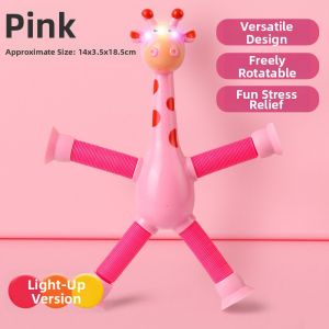 QIMINGXING | Glowing Flexible Extendable Cartoon Giraffe Table Toy