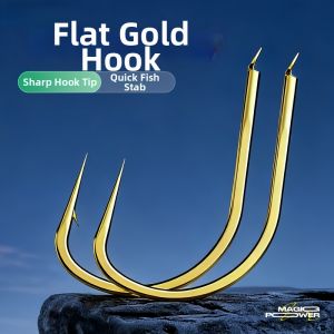 BAIXITANG | Flat Hit Sea Setting Hook Barbed Barbless Fishing Hooks