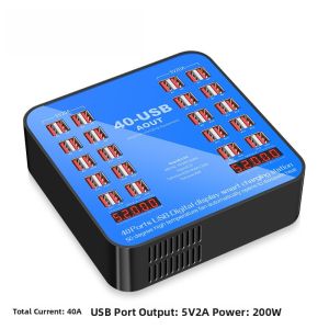 Earise | High Power 100W Multi-Port USB Charger Plug Studio Desktop Charging Station Quick Charge Dock Integrated 300W Mobile Phone Charging Pile