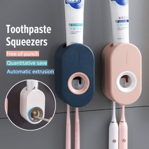 Wall Mount Automatic Toothpaste Dispenser Adult Kids Universal Toothpaste Squeezer Toothbrush Holder Bathroom Accessories CNY Gift Present