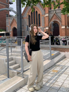 Herwear Breathable Wide Leg Pants Elastic Waist Womens plus Size Comfortable Long Trousers Casual Commute Style Workwear