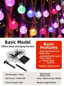 PAIMIJI | Colorful Waterproof Outdoor Bubble Light String for Patio and Balcony Decoration