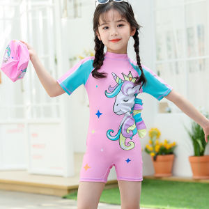 SHIPAILUO | Girls One-Piece Swimsuit Quick Dry Heat Pump Child Swimming Costume Korean Style Baby Swimwear For Girls Ages 3-13
