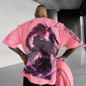 Bandai | Demon Slayer Anime Printed Pure Cotton Short-sleeved T-shirt 2025 Mens and Womens Loose Sporty Summer Fashion Round-neck Top