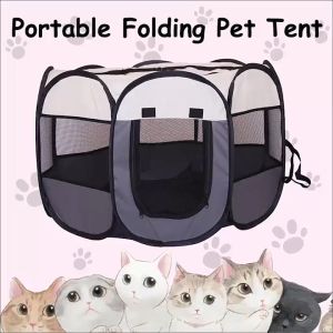 [spot]Kandang Kucing Lipat Kandang Kucing Besar pembawa kucing Kandang Kucing Portabel 8 panel kandang