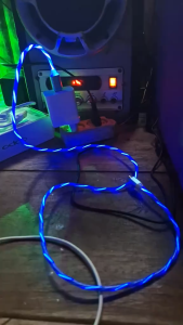 Kabel charger LED micro usb dan type-c / Kabel data glowing / Kabel data LED