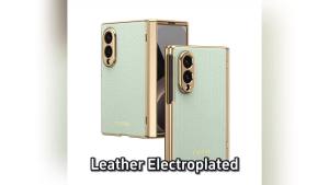 Luxury Leather Electroplated Frame Hinge Protection Case For Samsung Galaxy Z Fold 8 5G Screen Protect Film Shockproof Cover