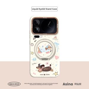 Asina | Cute Aesthetic Magnetic Phone Case with Stand Liquid Silicone