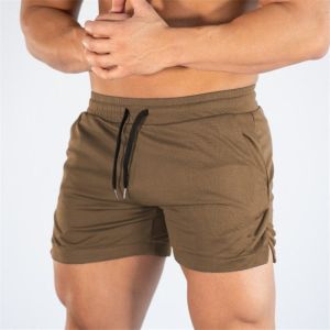 Quần Short Thể Thao Nam Nhanh Khô Màu Trơn Ôm Sát Cơ Thể Thích Hợp Chạy Marathon Tập Luyện Bãi Biển Chất Liệu Lưới Dệt Polyester Size Lớn