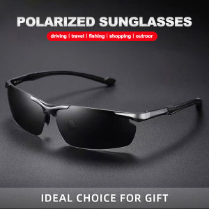 SZTZX Luxury Aluminum Rimless Polarized Sunglasses Men Anti-UV Outdoor Sport Fishing Glasses Anti-Glare Driving Cycling Goggle