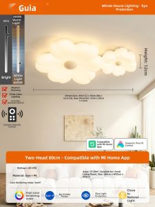 GUJIA | Creamy Warm Childrens Dining Room LED Ceiling Light