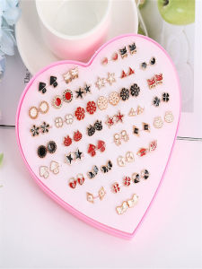 Korean Style Simple Plastic Earrings Womens Set Transparent Fruit Flashing Cartoon Earring Fashionable Accessory for Students