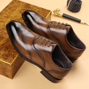 CHMOZYF Autumn Brock leather mens version breathable business dress casual wedding leather shoes