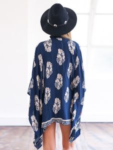 ฤดูใบไม้ผลิ ฤดูร้อน Fashion Leaf Print Batwing Sleeve ผู้หญิง คาร์ดิเกน เสื้อโค้ท ป้องกันแสงแดด สตรีทสไตล์ เสื้อกันลมความยาวปานกลาง