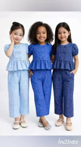 EE Elegant Women Ruffle Peplum Blouse with Wide Leg Pants Set - Casual Chic Summer Collection