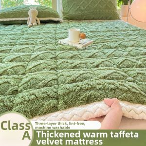 Thick Fluffy Velvet Mattress Pad Single